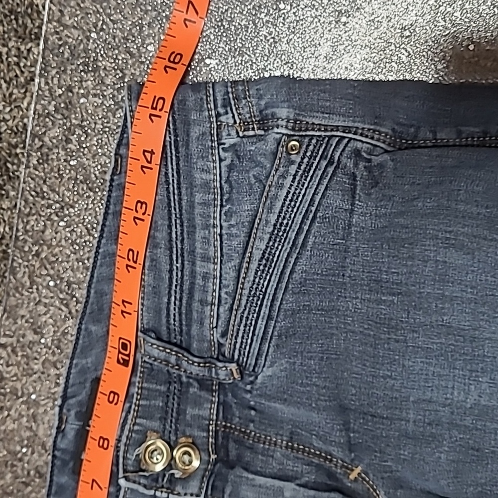 White House/ Black Market Blanc Low/mid-rise Trouser Leg Jeans Size 4R - Picture 5 of 12